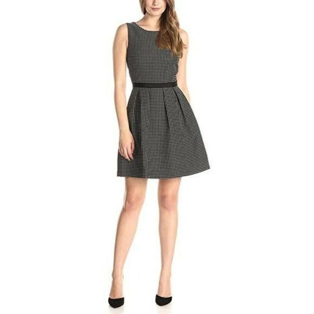 Erin Fetherston Dress Size 2 Polka Dot Black and White Fit Flare Sleeveless